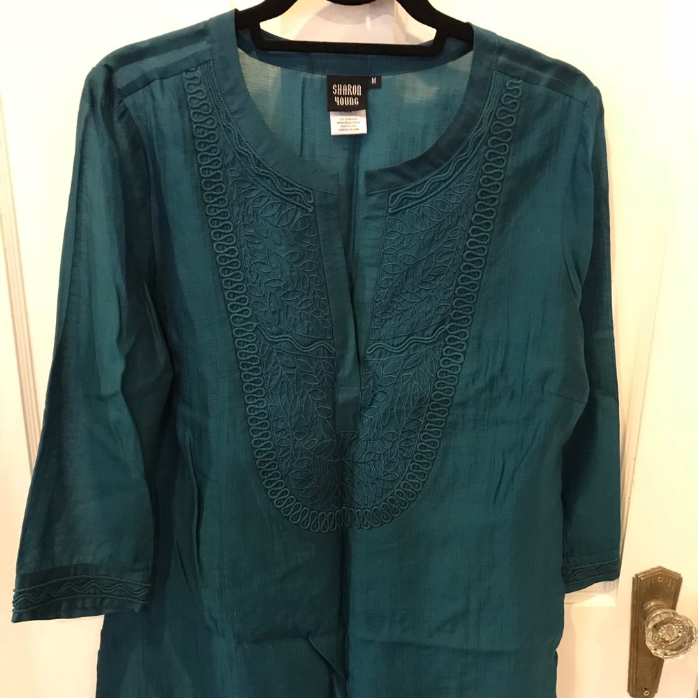 Sharon Young Brand Women’s Blouse - Teal / Medium